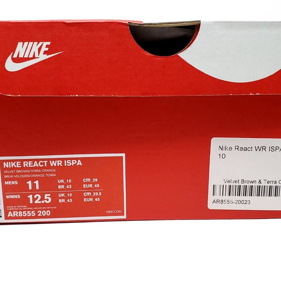 Nike React WR ISPA Sz 11 (Velvet Brown AR8555-200) - Picture 9 of 9
